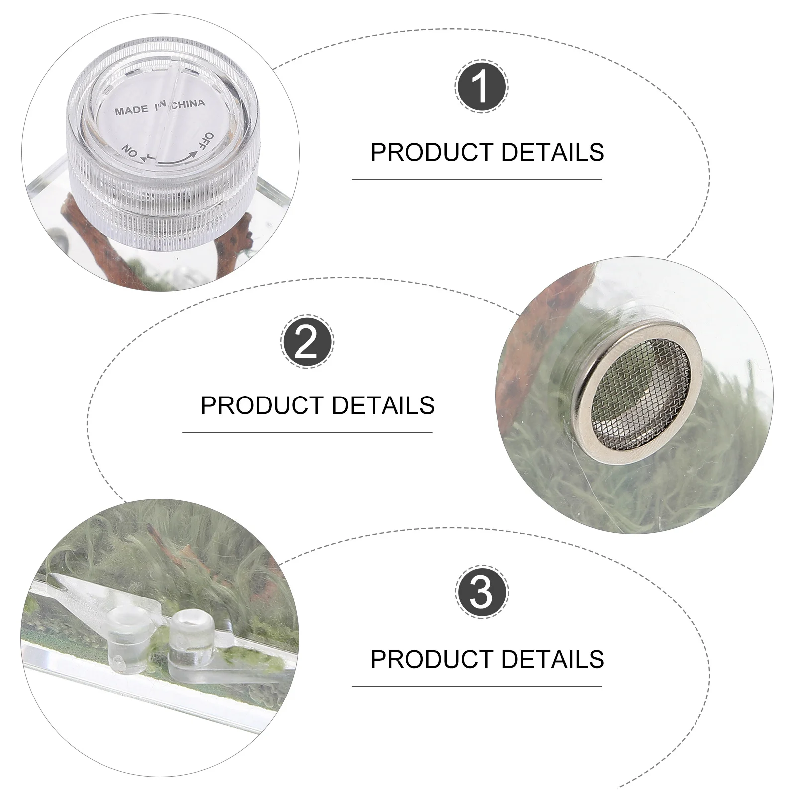 

Spider Habitat Box High Transparent Jumping Spider Cage Storage Case Size M Easy to Observe Clean Prevent Escape Breeding