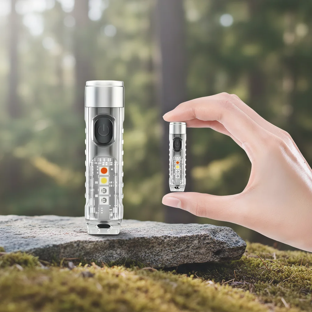 

Мини-брелок-светильник — перезаряжаемый через USB светодиодный фонарик с красными/синими сигнальными огнями для рыбалки и кемпинга