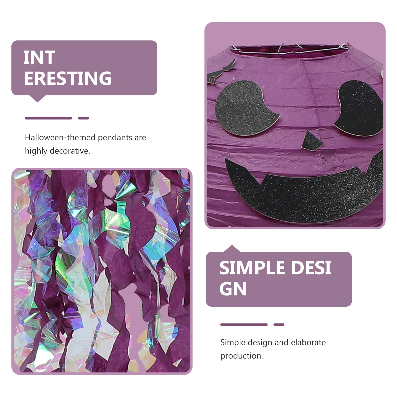 

3Pcs Halloween Pumpkin Lantern Decor Scary Hanging Board Party Adornment Safe Cloth Wide Application Range