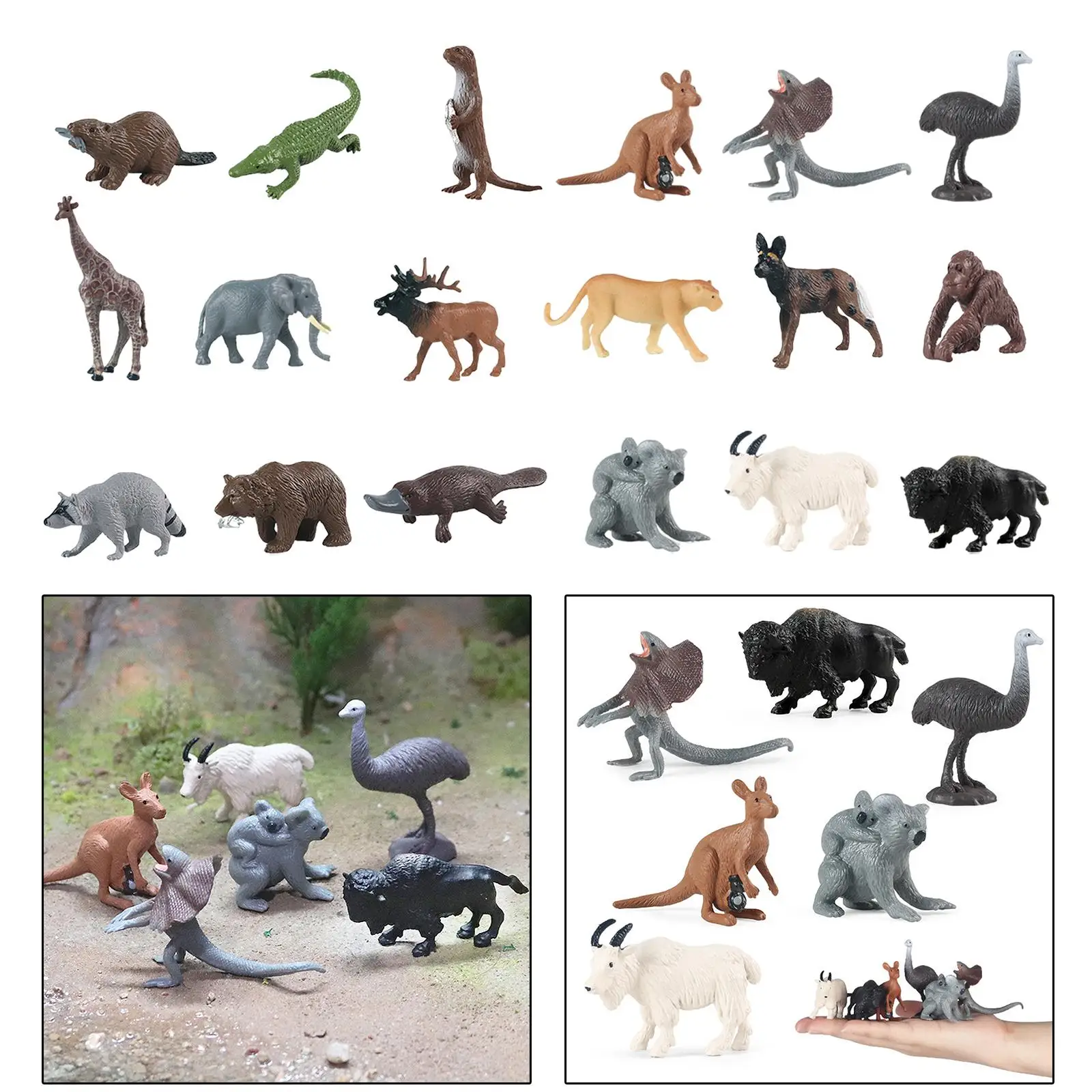 18Pcs/Set Figures, Zoo Animals Figurines, Forest Animal Learning Toys, Toys Set for Toddlers