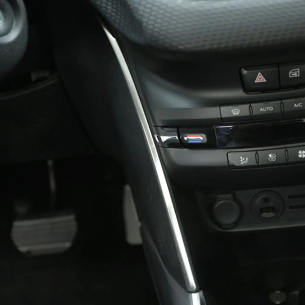 for Peugeot 2008 2014 2015 2016 2017 2018 2019 Control Center Stainless Steel Cladding Side Sequins Trim Car Accessories