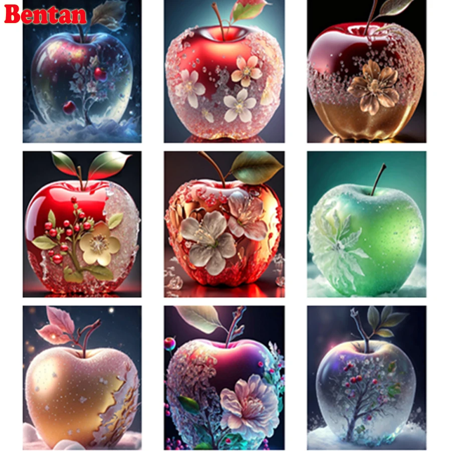 5D Diamond Painting Fantasy Crystal Apple Diamond Embroidery Mosaic DIY Full Round Cross Stitch Rhinestones Home Decor Promotion