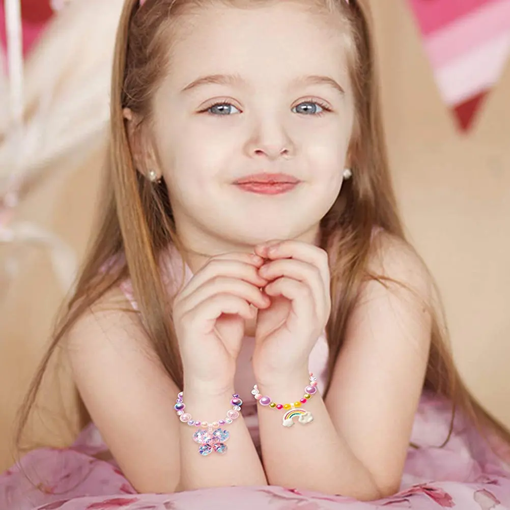 

1Set Exquisite Cartoon DIY Charm Bead Kit for Handmade Bracelets Hair Rope Jewelry Making Set Sturdy Fade Resistant Beading