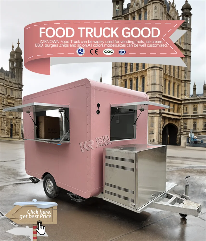 

Hot Sale DOT Food Truck With Kitchen Van Cart Trailer Mobile Fully Equipped Ice Cream Coffee Fast Trailer Food For Sale Usa