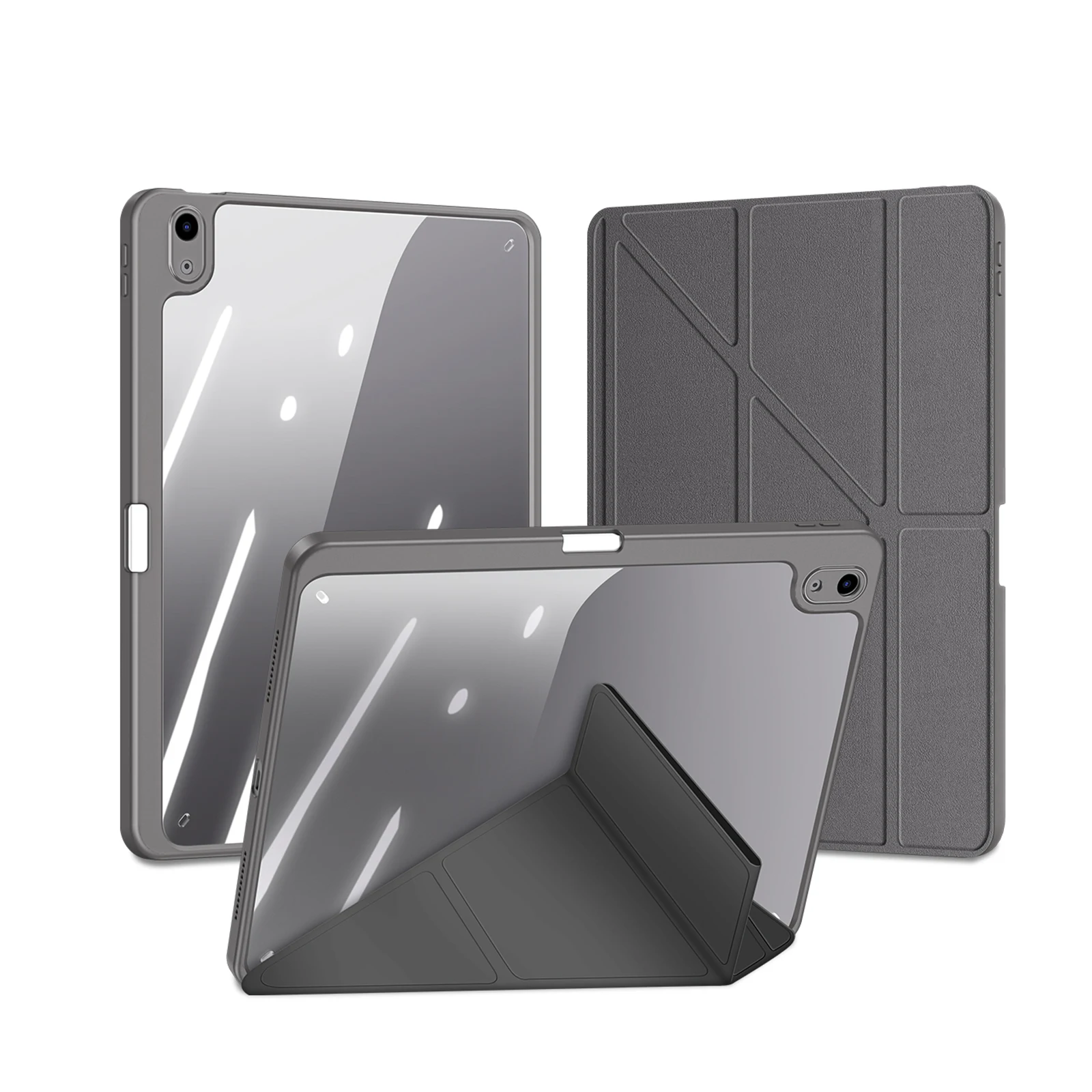 DUX DUCIS doorzichtig hoesje voor iPad Pro 11 2025/iPad Air 13/Mini6/7/iPad 10, afneembare hoes met styluspenhouder en automatische slaapwaakstand