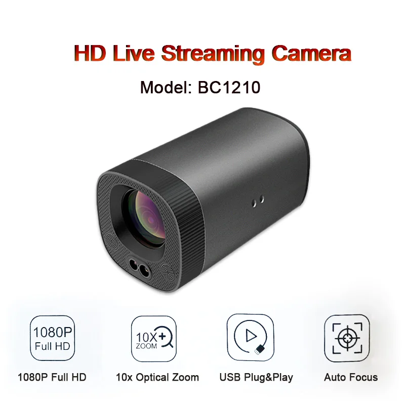 

HD 1080P Video Audio Live Streaming Box Camera 10X Optical Zoom Supports USB3.0 HDMI Interface For Beauty and Jewelry Scenario