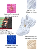 Chaussures décontractées pour femmes, baskets à plateforme 7 cm, légères et respirantes en EVA, style Dad Shoes blanc, grandes tailles, chaussures de sport, Sun Chain 5