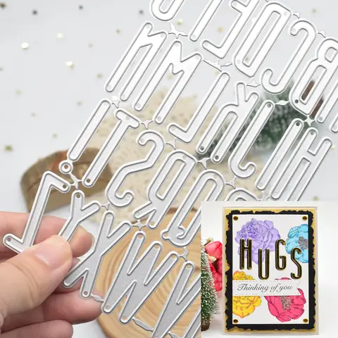 Bilashmart A To Z Letters Cutting Dies Letter Metal Die Cuts for DIY Scrapbooking Album Card Making Paper Crafts