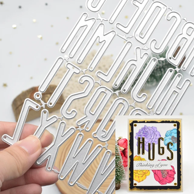 Wykrojniki z literami od A do Z Metalowe wykrojniki z literami do scrapbookingu DIY Album Card Making Paper Crafts