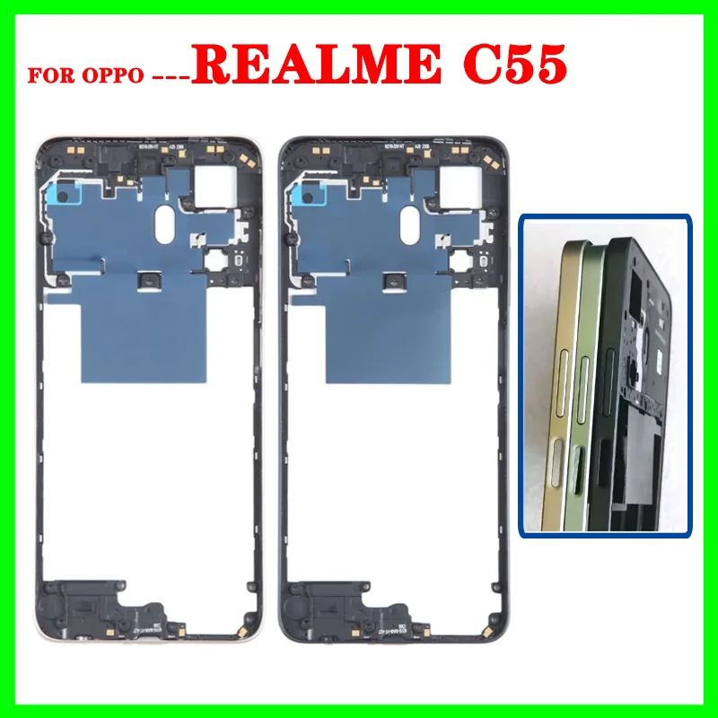 Housing Back Cover For Realme C55 middle Front frame Bezel Battery Cover