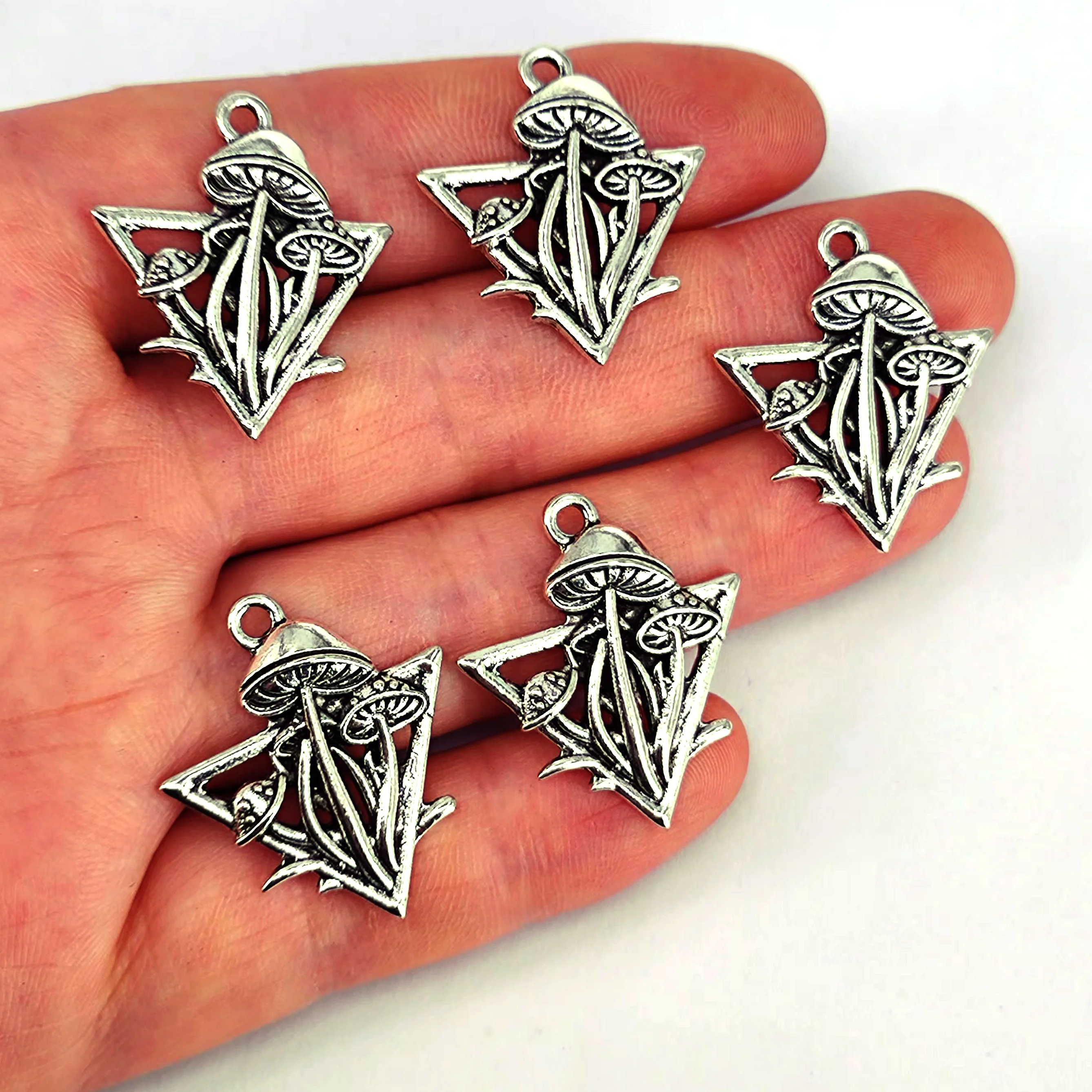 

50pcs free shipping Triangular mushroom charm making jewelry findings for DIY earring necklace