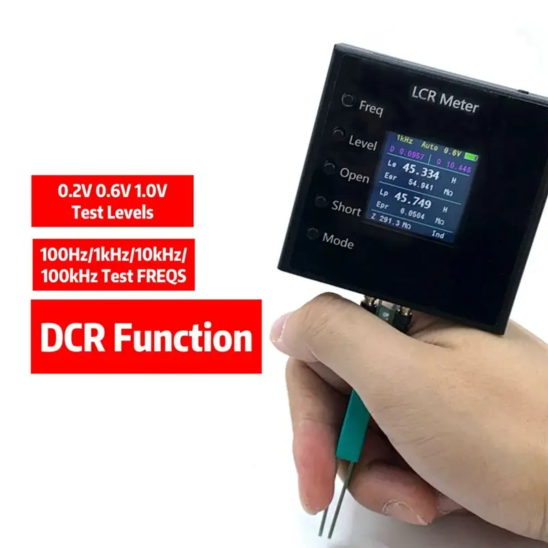 [NEW!A93G】 LCR- P1 100KLCR Tester Mini Smart Tweezers LCR SMD ESR Tester Resistance Capacitance Inductance Continuity Tester
