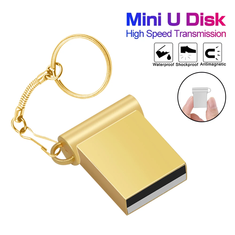 Super Mini 2 colori metallo USB 2.0 32GB 64GB Flash Drive 128GB Pendrive 16G 8 4G Pen Drive U Disk Flash Memory Stick spedizione gratuita