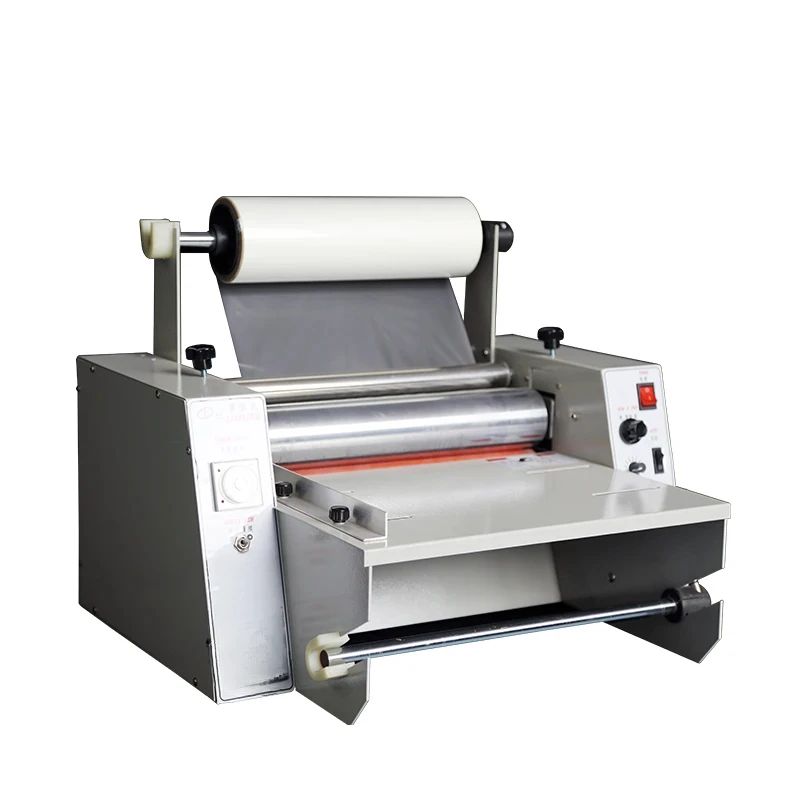 Cold Laminator Rolling Machine DC-380 Single and Double Side Laminating Machine Adjustable Speed Steel Roll Laminating Machine