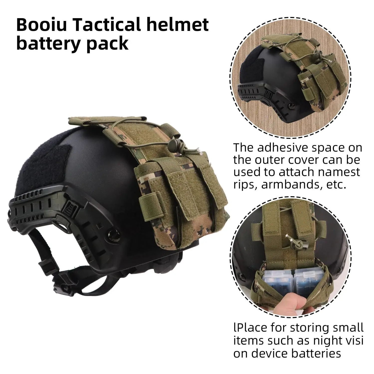 BOOIU Battery Pouch Tactical Helmet MK1 Counterweight Pouch Helmet NVG Battery Pack Balance Weight Bag Helmets Accessories