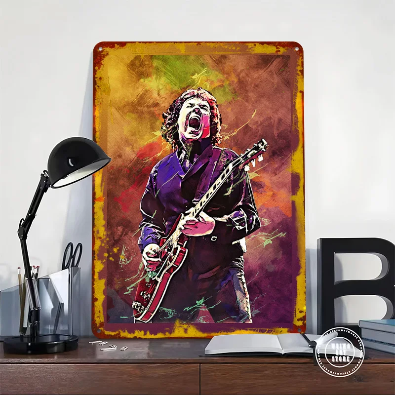 Gary Moore Tinplate Poster Custom Wall Art Vintage Metal Signs Retro Tin Plaque for Home Decor Living Room Mancave Decoration