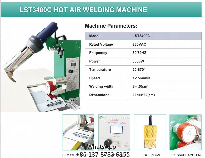 High Efficiency Hot Air Tarpaulin Welding Machine For Awning Factories To Bond Waterproof Materials
