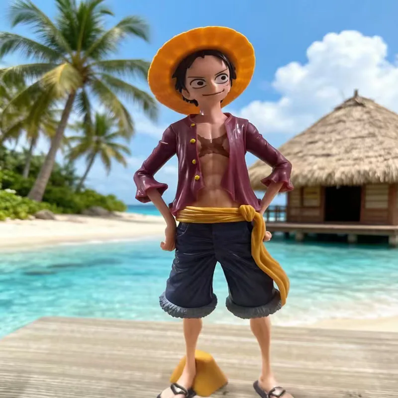 

27cm One Piece Anime Figure, Smiling and Confident Luffy, with Three Interchangeable Faces, Toy Model