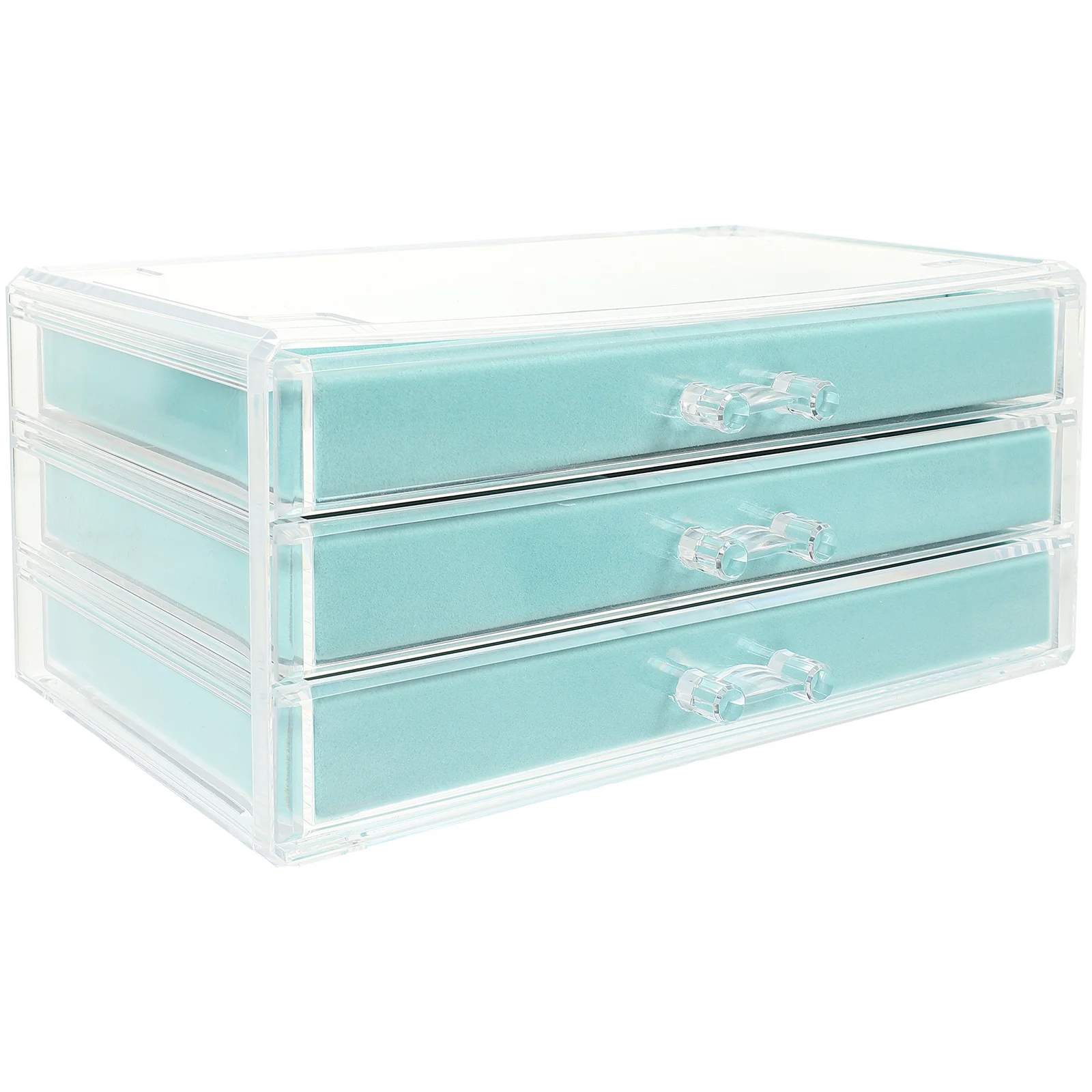 

Three-Layer Jewelry Box Acrylic Multi-Layer Organizer Portable Jewelry Holder Storage Container for Necklaces Rings Earrings