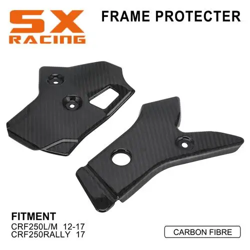 Funparts Carbon Fiber Frame Guard Protector Cover For Honda CRF CRF250L/M CRF250RALLY 2012 2013 2014 2015 2016 2017