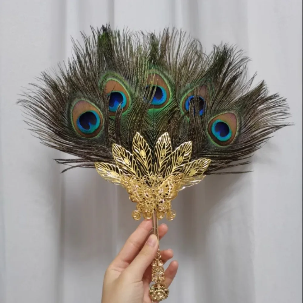 New Portable Fairy Feather Fan Multistyles with Tassels Fluffy Colorful Craft Handheld Fan Foldable Performance Photo Prop Fan