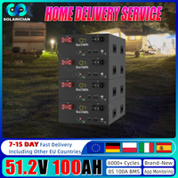EU Stock 48V 100Ah LiFePO4 Battery Pack Built-in Smart BMS Lifepo4 Rechargeable Batterie CAN RS485 For Home Energy Storag System