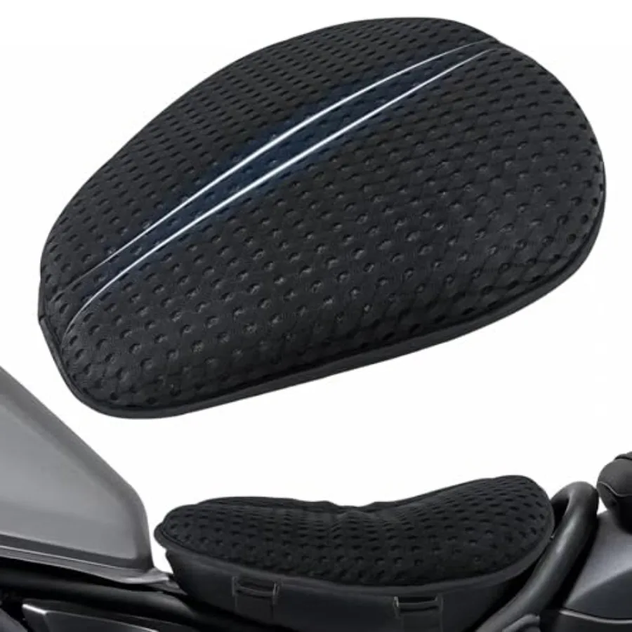 

Airflow Pro Motorcycle Seat Pad Ultra-Breathable 3D Mesh and Quick-Dry Fabric 1.18" Thick Ergonomic port Anti-Slip Silicone Dot