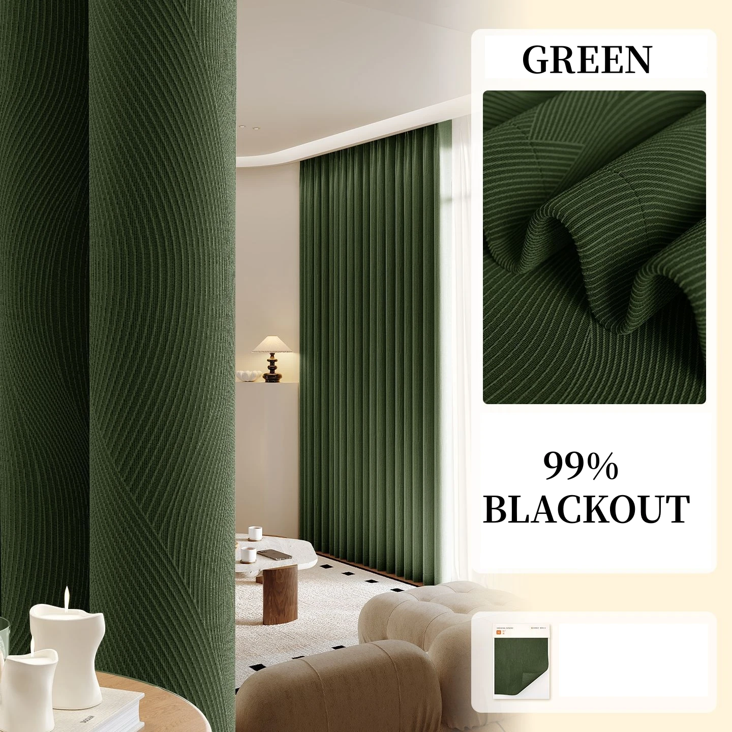 Solid Color Luxury Chenille Window Curtain Blackout Sound Insulation Curtain For Bedroom Living Room Thickening Curtain