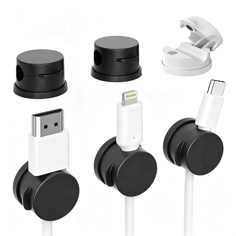 6Pcs Magnetic Cable Clips Adjustable Cord Holder Under Desk Cable Management Organizer For Office Home Supplies