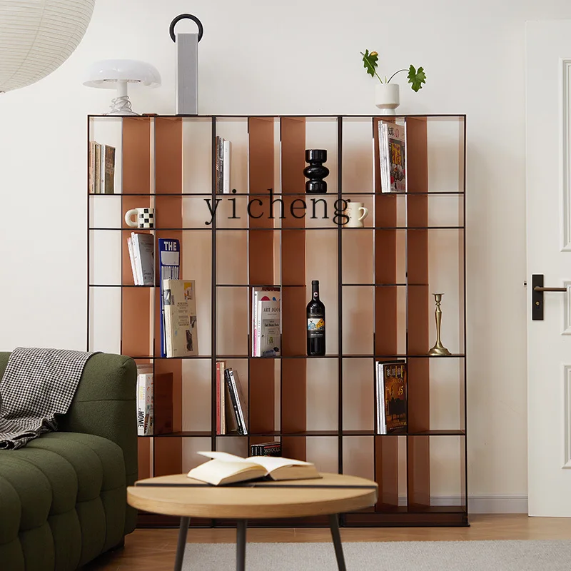 

ZC screen shelf whole row bookshelf acrylic advanced floor multi-layer living room creative bookshelf
