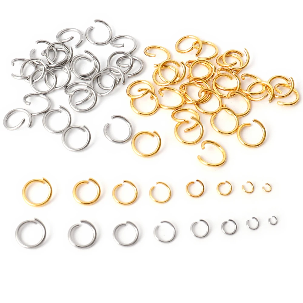 100-200pcs Stainless Steel Open Jump Rings For Jewelry Making Connectors Split Rings Accessories DIY Jewelry Findings Supplies