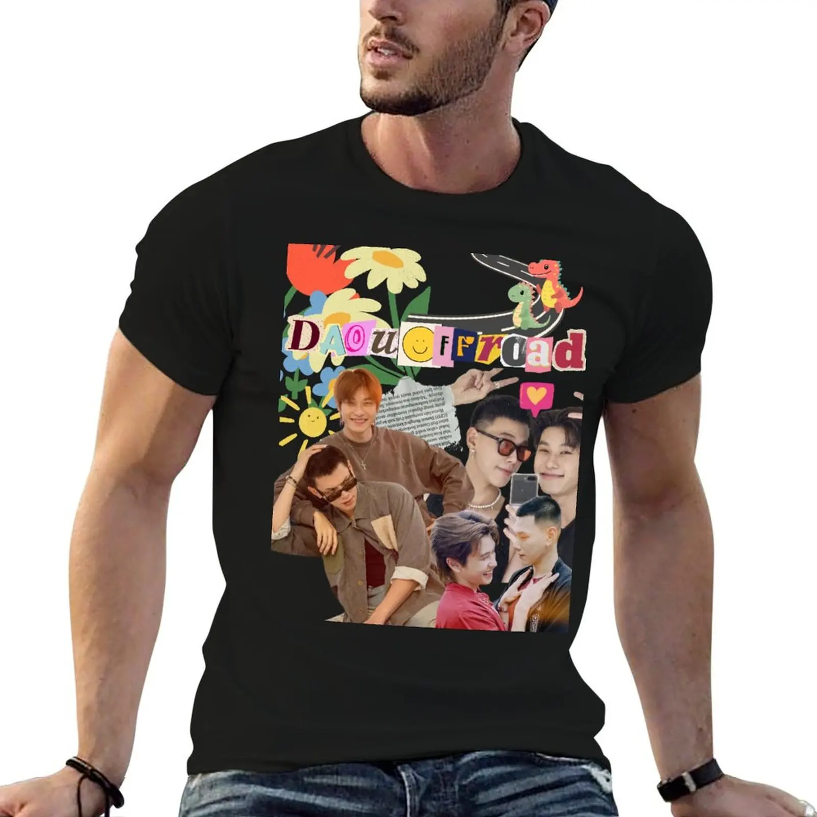 Daou Offroad Bl Thai actor T-Shirt man t shirt heavy cotton t shirts with prints T-Shirt