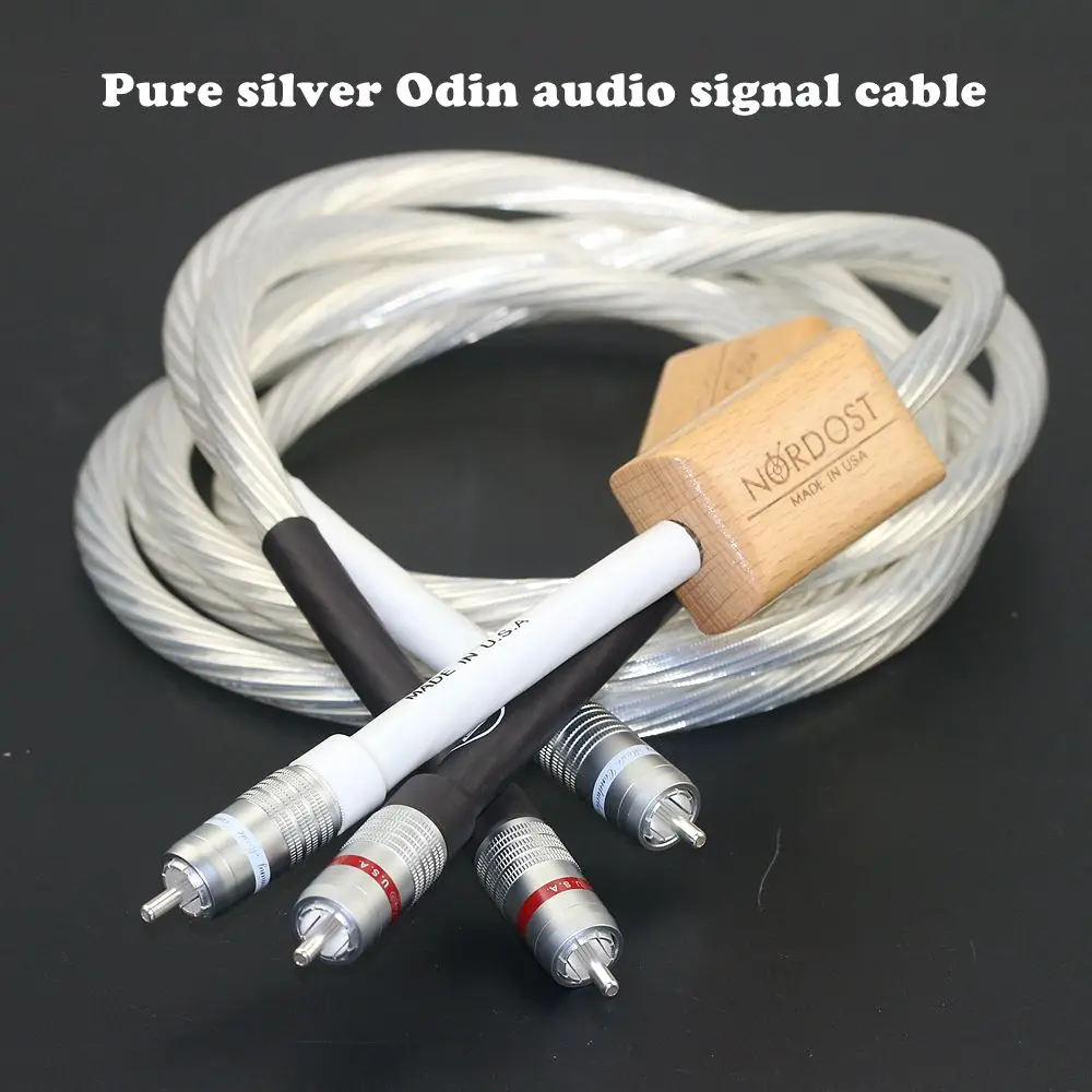Hochwertiges 1 Paar Odin Hochreines Reines Silber Signal-Audiokabel RCA Dual Lotus CD-Verstärker-Verbindungskabel
