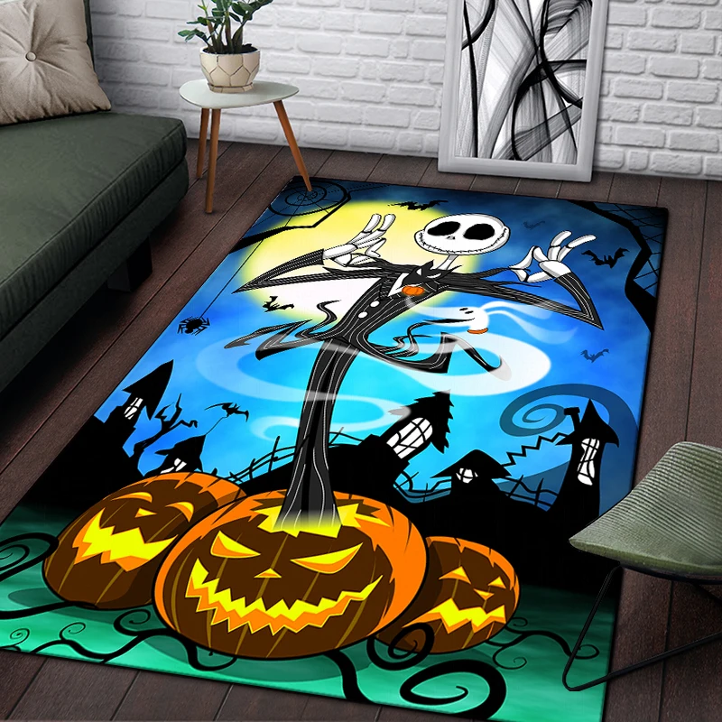 The Nightmare Before Christmas Carpet HD Printed Rug for Living Room Bedroom Decoration Camp Kitchen Crawling Picnic Mat