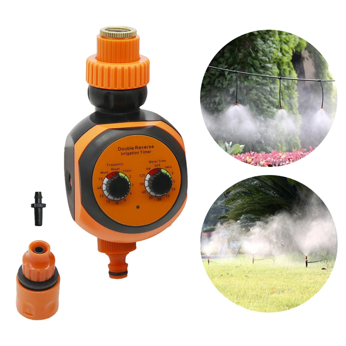 1set Orange Electronic Dial Knob Water Timer Garden Greenhouse Automatic Irrigation Intelligent Controller for 4/7mm 8/11mm Hose