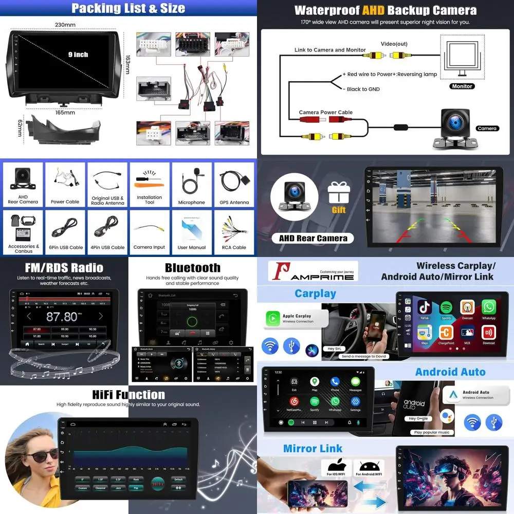 

[4 + 64G] Автомобильная стереосистема Android 13 для Ford Escape Kuga 2013-2019 с беспроводным Carplay и Android Auto, 9-дюймовый автомобильный радиоприемник с зеркалом Lin