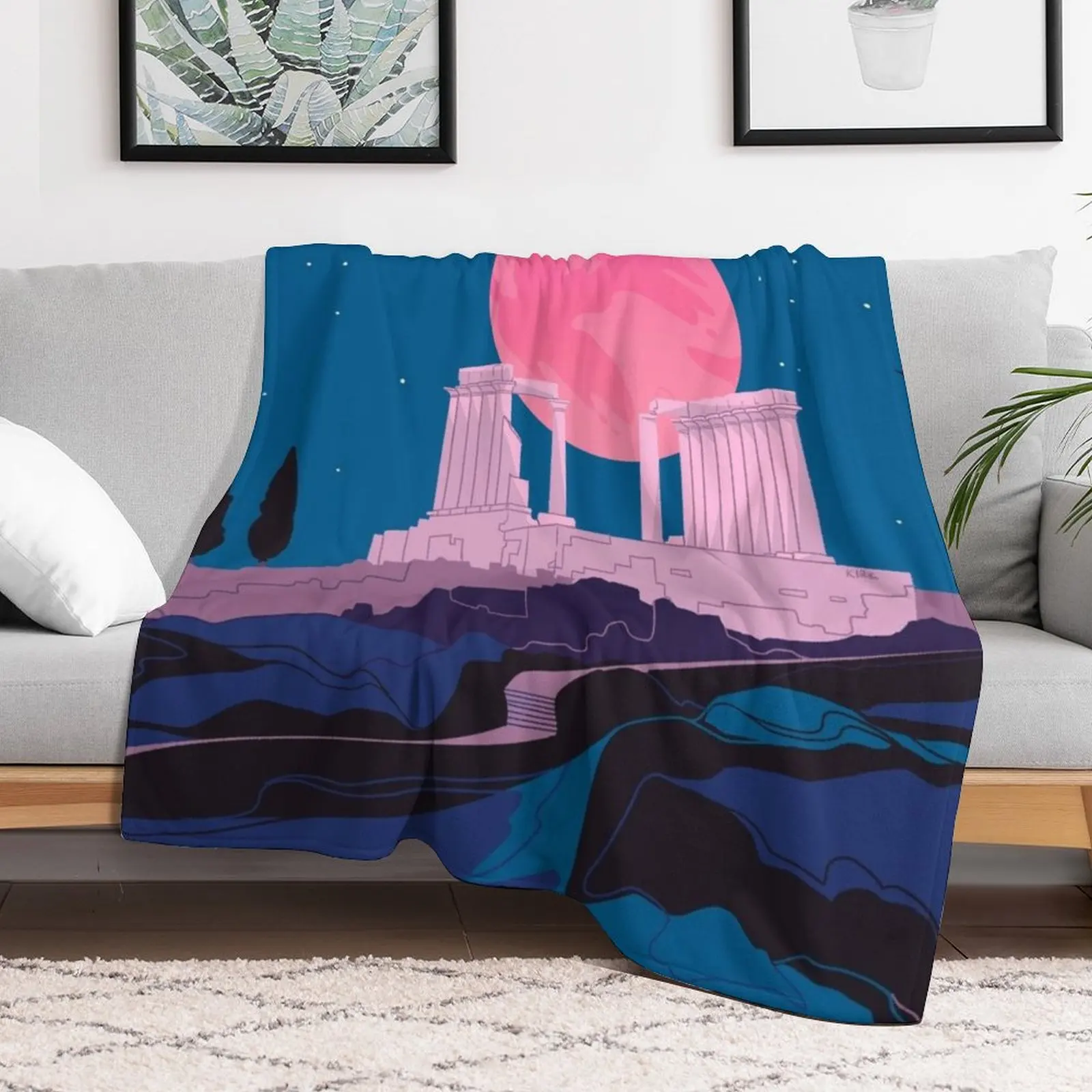 Temple of Poseidon at Sounion Throw Blanket Luxury Throw warm winter Luxury Thicken Blankets