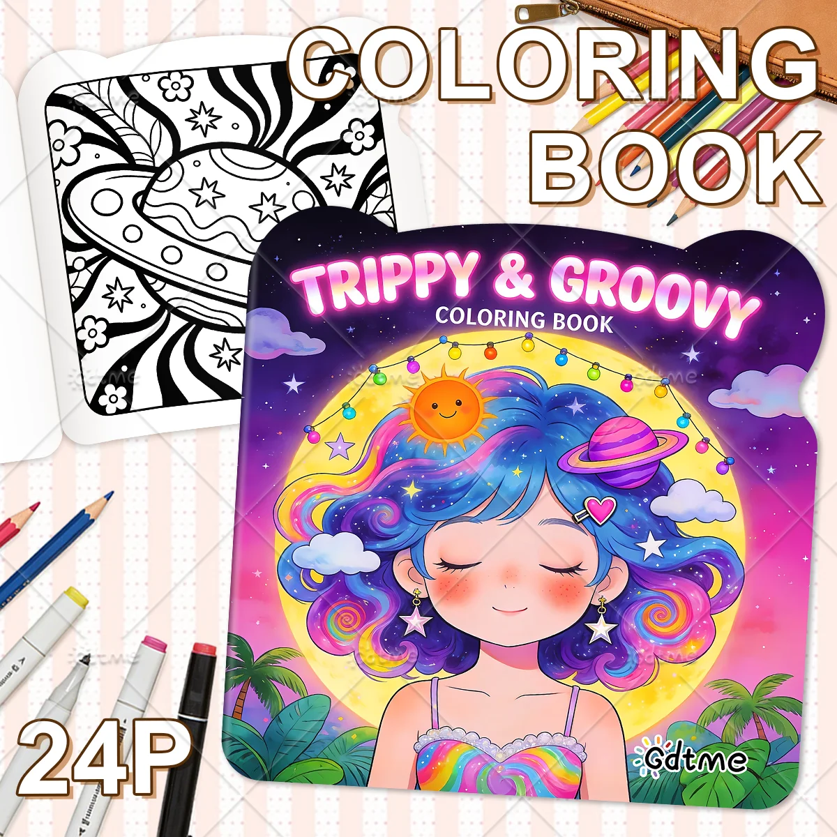 TRIPPY & GROOVY Coloring Book for Adults Cute Cozy Daily Activities Irregular Patterns for Relaxation (Cozy Spaces Coloring)