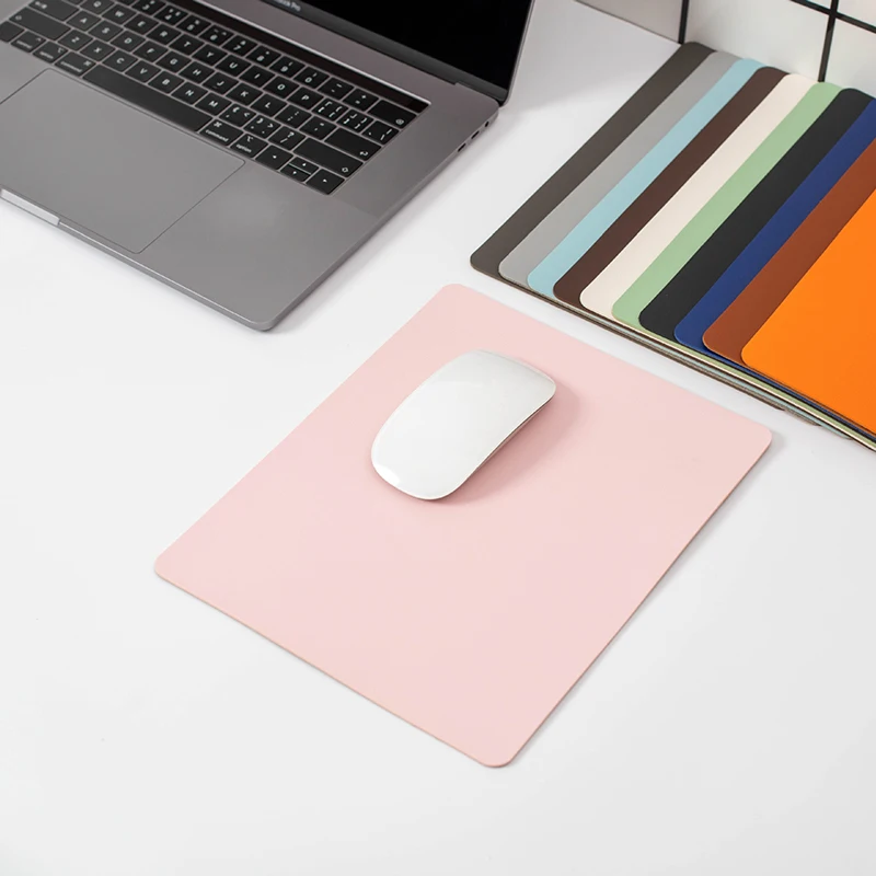 Small PU Mouse Pad Non-Slip Gaming Desktop Leather Mouse Pad Waterproof Anti-Scratch Easy To Clean Mat For PC Computer Laptops