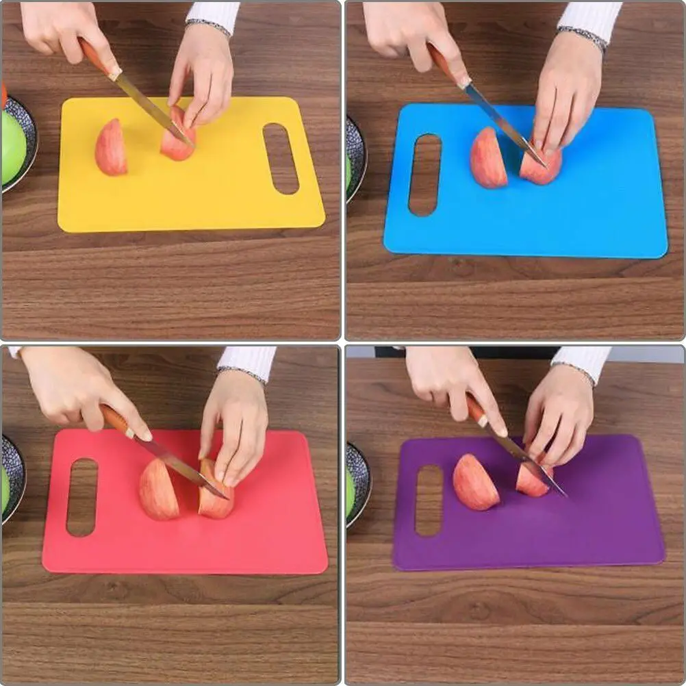 

Flexible PP Plastic Non-slip Hang hole Cutting Board Food Slice Cut Mini Chopping Block Kitchen Cooking Tools