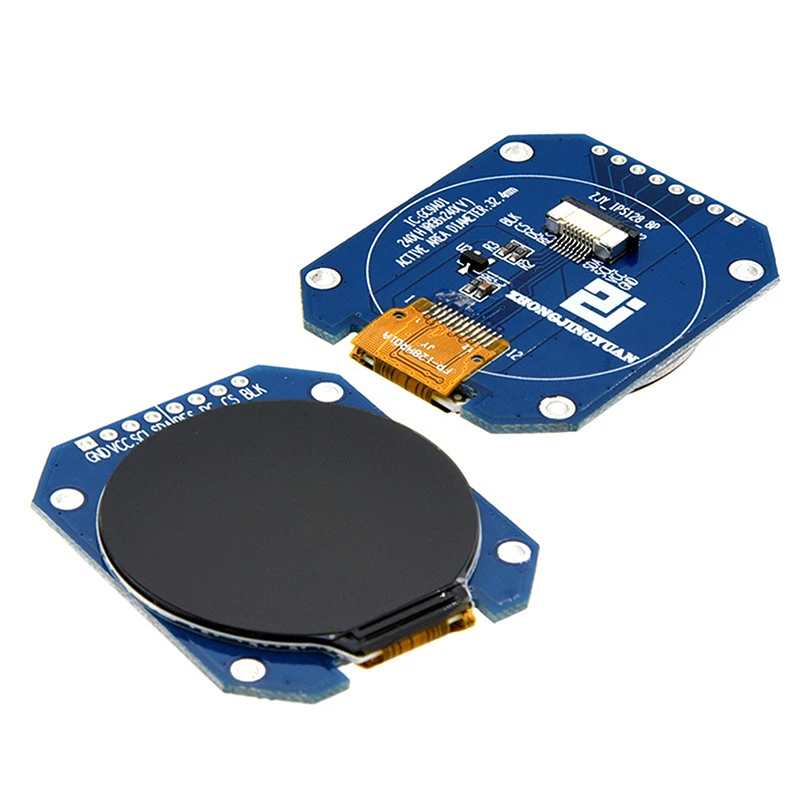 Layar TFT 1.28 Inci Modul Tampilan LCD TFT Bulat RGB 240*240 GC9A01 Driver 4 Kawat Antarmuka SPI 240X240 PCB UNTUK Arduino