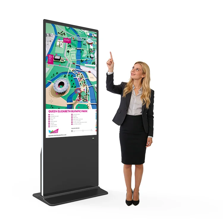 HUSHIDA LCD Floor Standing Indoor Vertical Touch Totem Android Advertising Commercial Digital Signage and Display Video Player