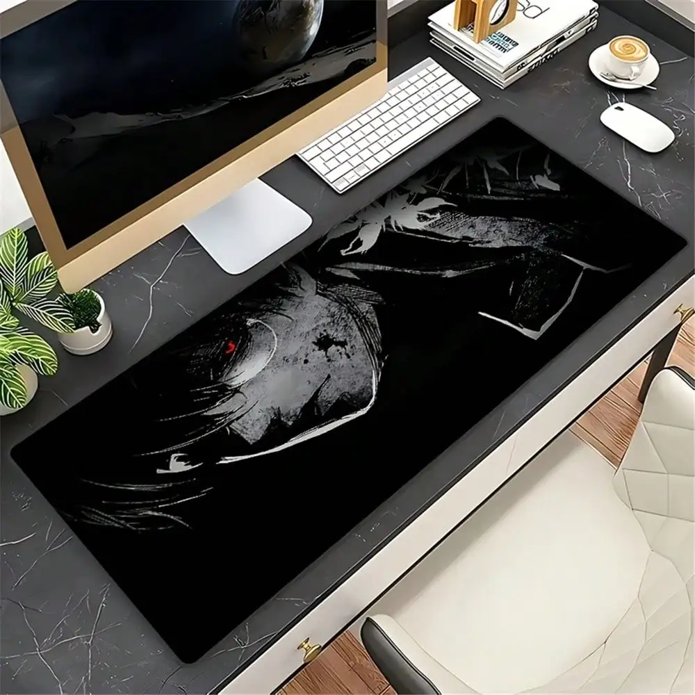 Extra-Large Anime-Inspired Gaming Mouse Pad With Non-Slip Rubber Base, Durable Stitched Edges & HD Print - Perfect For Office, Laptop, And PC - Stylish Dark