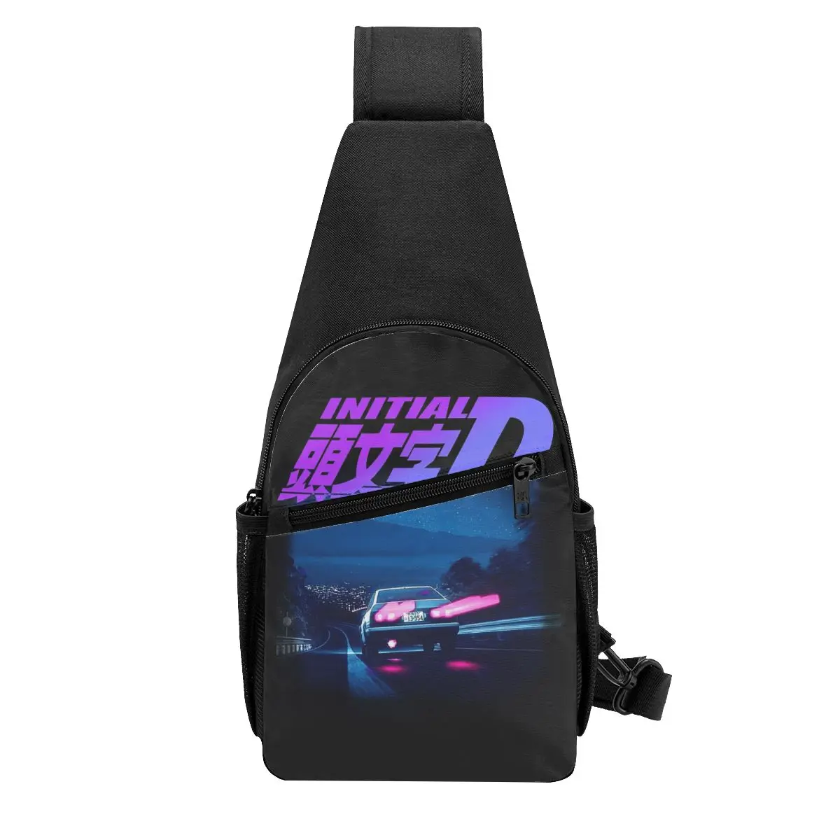 Initial D Neon Ae86 Chest Bag Men Sling Crossbody Backpack Chest Bag Traveling Hiking Daypack Shoulder Bag