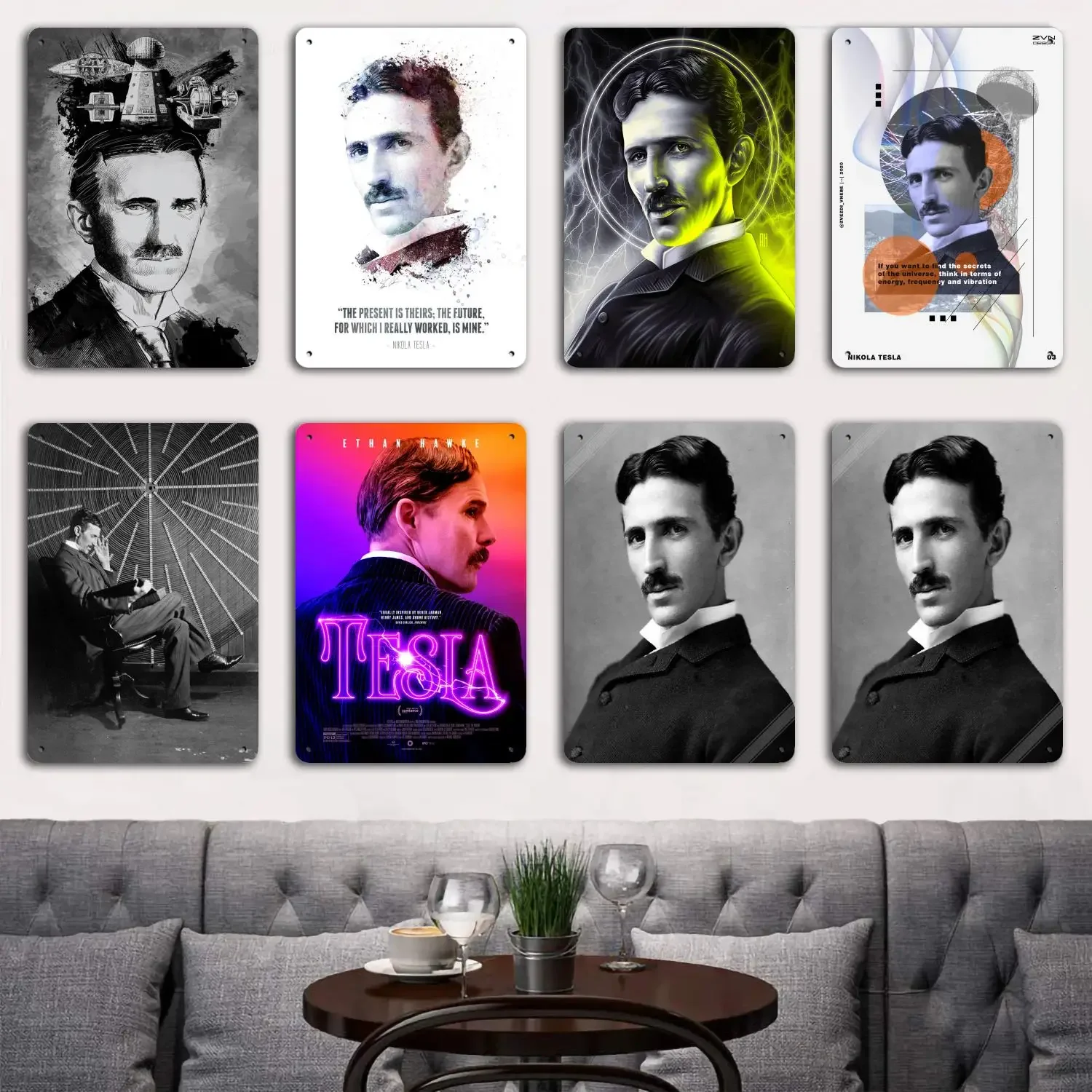 nikola tesla Tin Metal Plaques and Signs Wall Decor, Captain Poster, Vintage Decor, Bar, Pub, Club, Wall Decoration