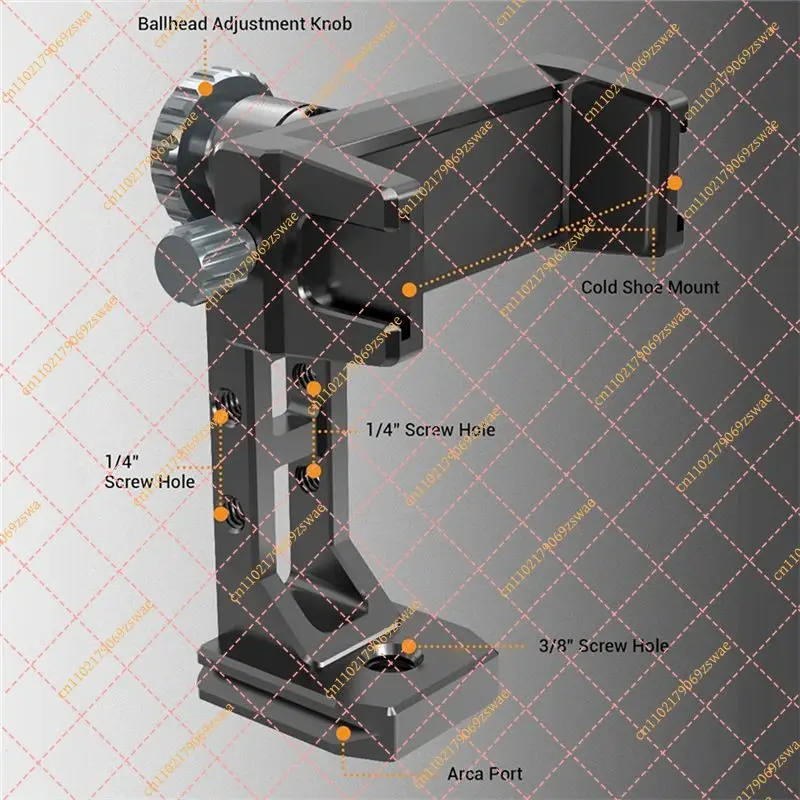 Phone Holder Clamp with Cold Shoe Arca 360° Rotatable Mount for Smartphone LED Microphone