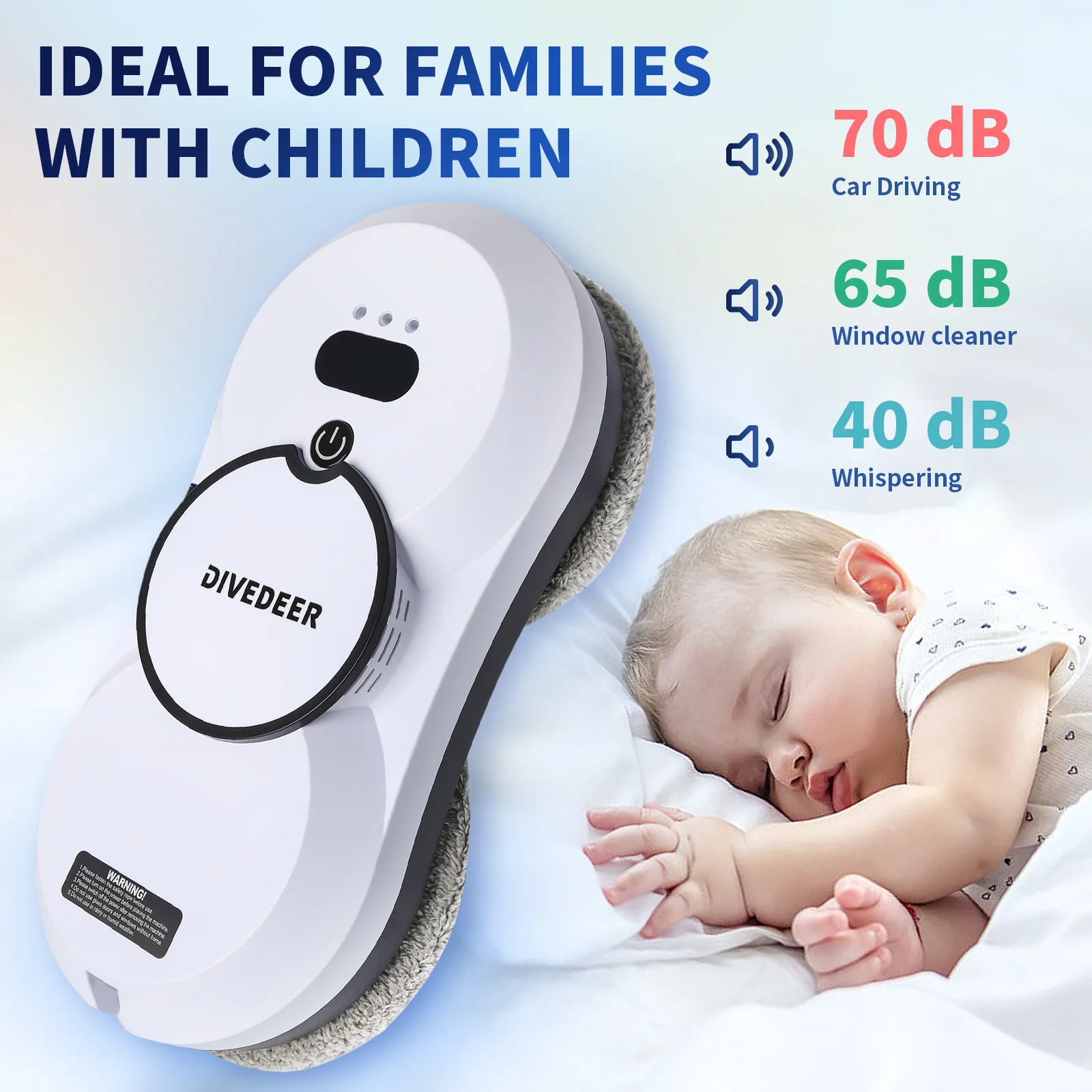 ماكينة تنظيف النوافذ النفاثة المائية الذكية من DIVEDEER رجل عالي المستوى على الوجهين محرك بدون فرشاة منظف الزجاج النفاث المائي