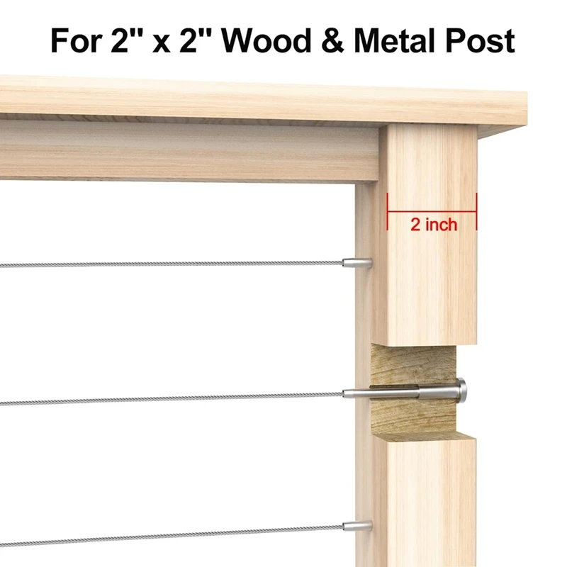 NEW-50 Pack Invisible Cable Railing Kit, T316 Stainless Steel 1/8In Invisible Receiver And Swage Stud End For Cable Railing