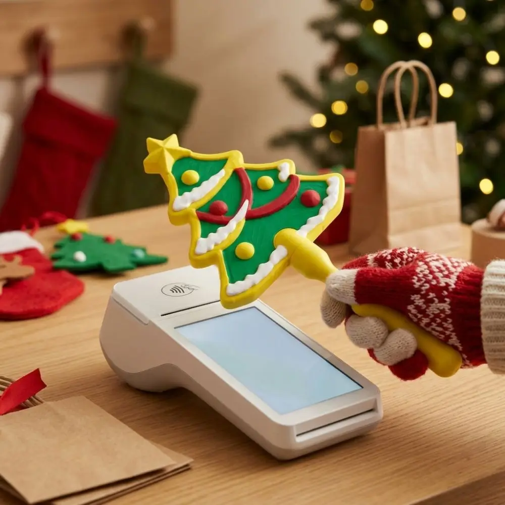 3D Printed Christmas Tap Wand Removable Card Slot Interchangeable Card Contactless Card Wand Snowflake Handheld