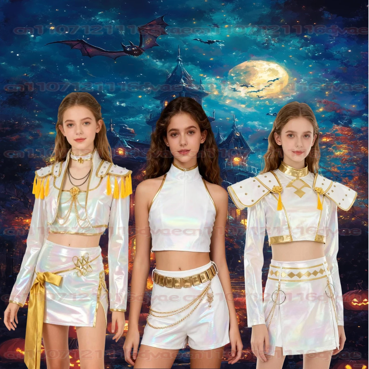 

New Movie K-Pop Demon Hunters Cosplay Costume Rumi Zoey Mira White Set Adults women Halloween Party Props Stage Show Accessories